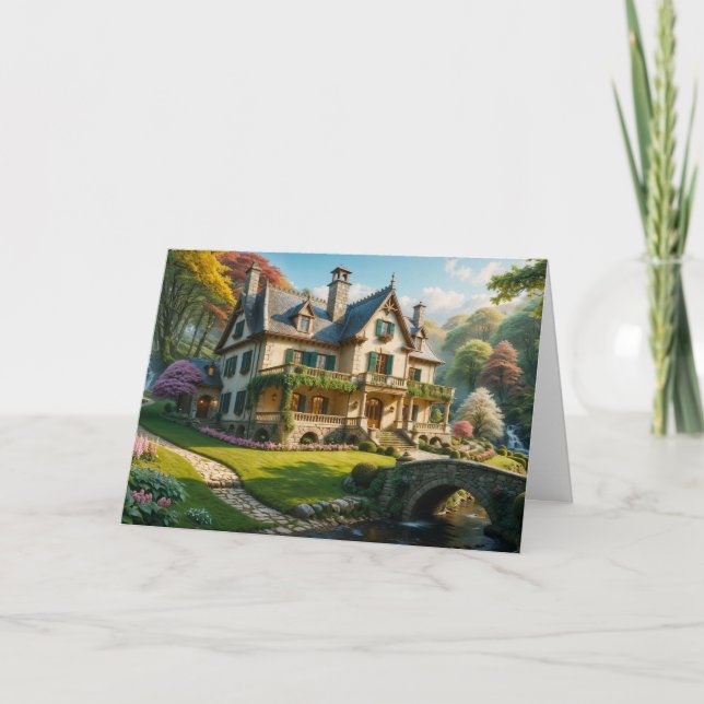 Cartes Pour Fêtes Annuelles Mansion du moment parfait capturé (Devant)
