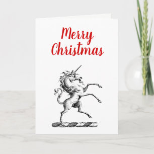 Cartes Pour Fêtes Annuelles Manteau d'armoiries de Noël Unicorn Emblème TnF