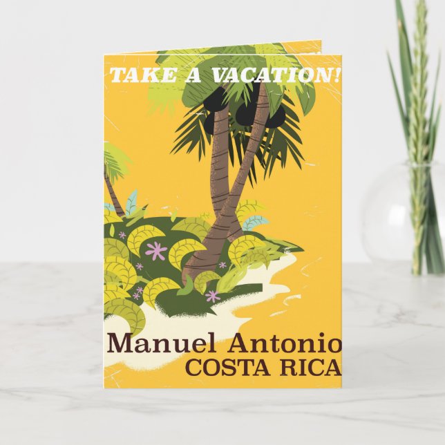 Cartes Pour Fêtes Annuelles Manuel Antonio, Costa Rica affiche de voyage vinta (Devant)