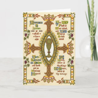 Cartes Pour Fêtes Annuelles Manuscrit illuminé pour Pâques.