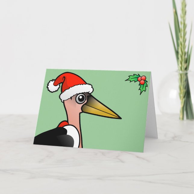 Cartes Pour Fêtes Annuelles Marabou Stork Père Noël (Devant)