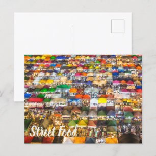 Cartes Pour Fêtes Annuelles Marché alimentaire de rue Rod Fai Bangkok Thaïland