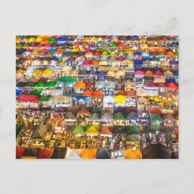 Cartes Pour Fêtes Annuelles Marché alimentaire de rue Rod Fai Bangkok Thaïland (Devant)