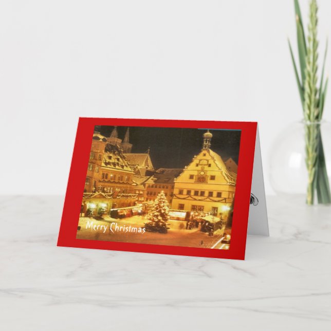 Cartes Pour Fêtes Annuelles Marché allemand vintage de Noël (Devant)