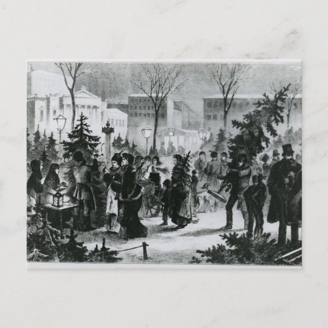 Cartes Pour Fêtes Annuelles Marché aux arbres de Noël dans l'Augustusplatz (Devant)