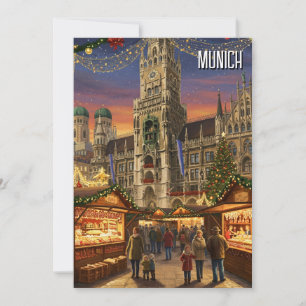 Cartes Pour Fêtes Annuelles Marché de Noël de la Marienplatz à Munich en Allem