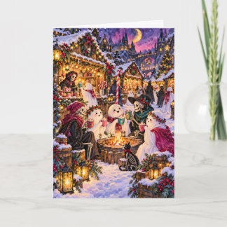 Cartes Pour Fêtes Annuelles Marché d'hiver effrayant Fantômes & Squelettes Cre