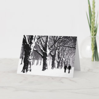 Cartes Pour Fêtes Annuelles Marcher à travers la neige