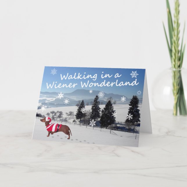 Cartes Pour Fêtes Annuelles Marcher dans une Wonderland Wiener (Devant)