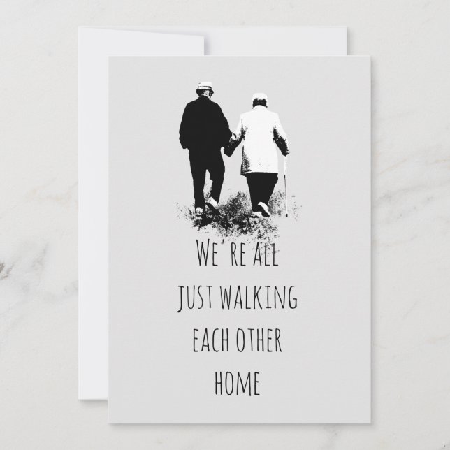 Cartes Pour Fêtes Annuelles Marcher l'un l'autre Accueil Inspirational Citatio (Devant)