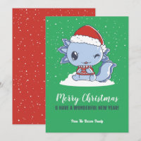 Mare Axolotl Santa Hat Neige hiver Joyeux Noël