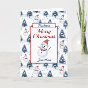 Cartes Pour Fêtes Annuelles Mari Noël Snowman