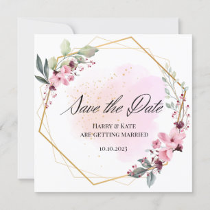 Cartes Pour Fêtes Annuelles mariage à l'aquarelle florale enregistrer la date