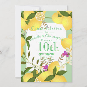 Cartes Pour Fêtes Annuelles Mariage Anniversaire Citron Vert