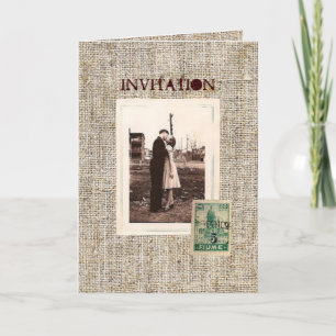 Cartes Pour Fêtes Annuelles Mariage campagnard de burlap rustique vintage
