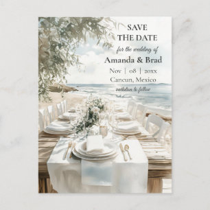 Cartes Pour Fêtes Annuelles Mariage de Destination de Plage Élégant Enregistre