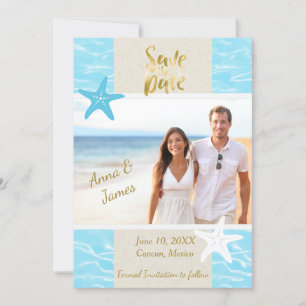 Cartes Pour Fêtes Annuelles Mariage de destination plage Enregistrer la date
