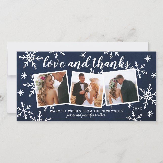 Cartes Pour Fêtes Annuelles Mariage de vacances Amour et Remerciements Merci N (Devant)