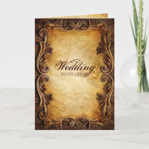 Cartes Pour Fêtes Annuelles Mariage élégant élégant western vintage élégant