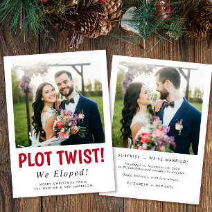 Cartes Pour Fêtes Annuelles Mariage en fuite drôle Photo de Noël