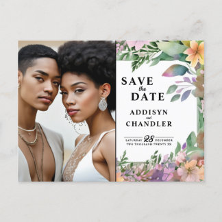 Cartes Pour Fêtes Annuelles Mariage Fleur sauvage Whimsical Pastel Watercolor