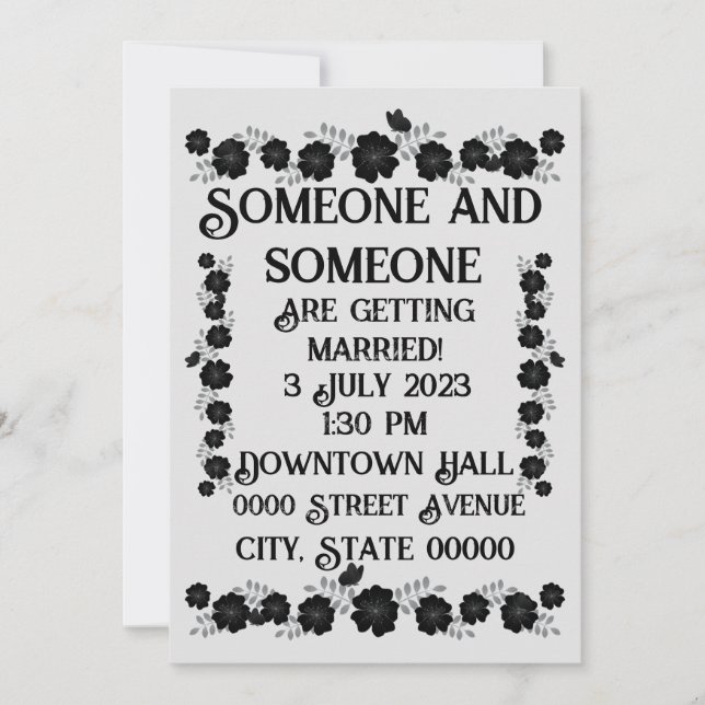 Cartes Pour Fêtes Annuelles Mariage gothique (Devant)