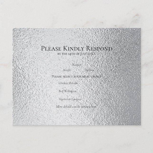 Cartes Pour Fêtes Annuelles Mariage gothique argenté et noir (Devant)