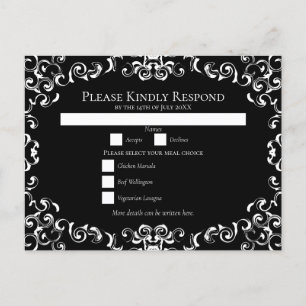 Cartes Pour Fêtes Annuelles Mariage gothique noir et blanc