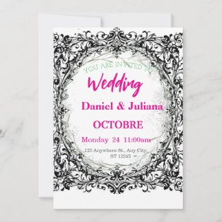 Cartes Pour Fêtes Annuelles mariage, invitation, floral, rose, élégant, romant