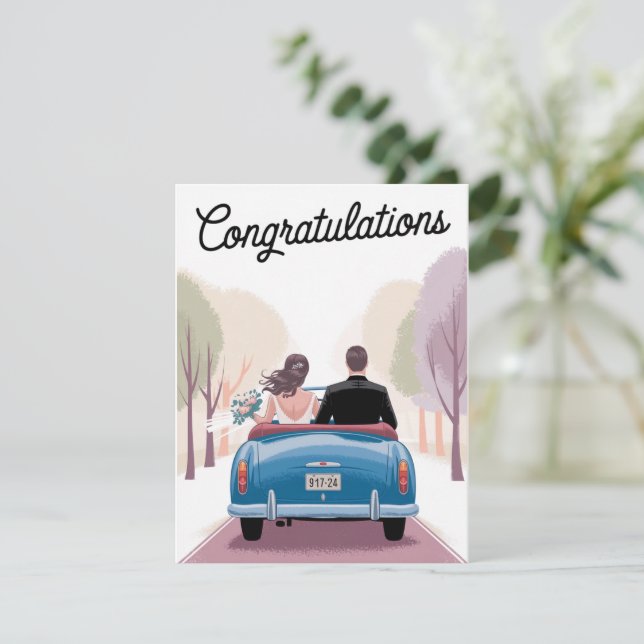 Cartes Pour Fêtes Annuelles Mariage Mari Épouse Félicitations Cadeau de Mariag (Debout devant)