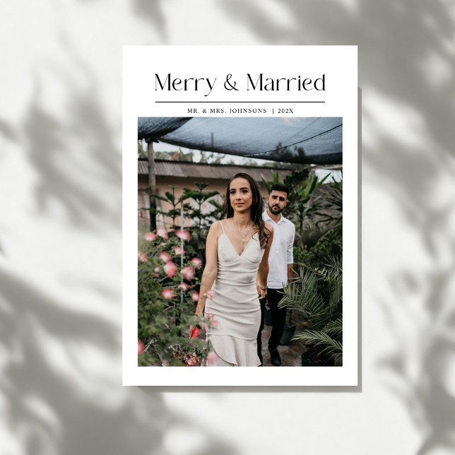 Cartes Pour Fêtes Annuelles Mariage minimal et mariage de Noël Photo Nouveaux  (Créateur téléchargé)