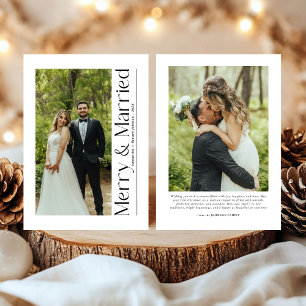 Cartes Pour Fêtes Annuelles Mariage minimal et mariage de Noël Photo Nouveaux
