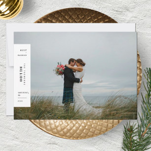 Cartes Pour Fêtes Annuelles Mariage Minimaliste Joyeux et Mariés Photo de Noël