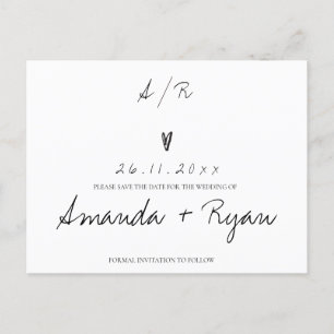 Cartes Pour Fêtes Annuelles Mariage noir minimaliste Sauvez La Date