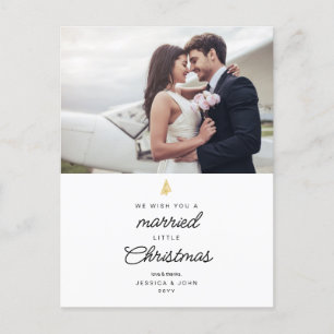 Cartes Pour Fêtes Annuelles Mariage photo de Noël Marié Petit Noël Merci