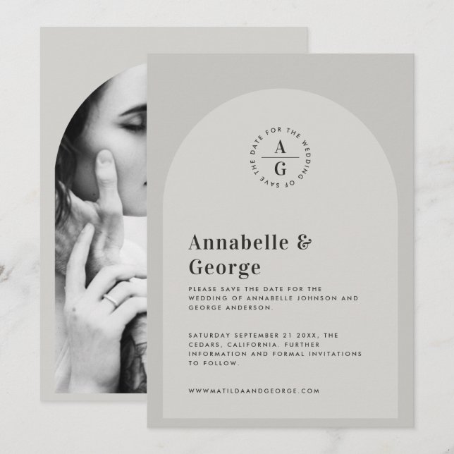 Cartes Pour Fêtes Annuelles Mariage photo de typographie graphique moderne (Devant / Derrière)