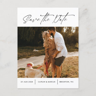 Cartes Pour Fêtes Annuelles Mariage photo moderne minimaliste Sauvegarder la d