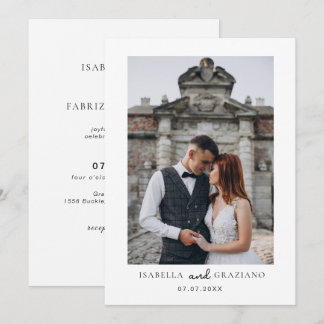 Cartes Pour Fêtes Annuelles Mariage simple Inviter minimaliste moderne