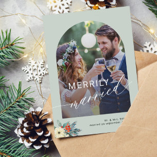 Cartes Pour Fêtes Annuelles Mariage simple minimaliste 2 photos mariage