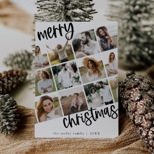 Cartes Pour Fêtes Annuelles MARIAH Black Fun Family Multi Photo Noël