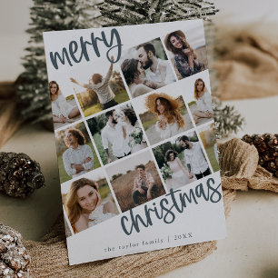 Cartes Pour Fêtes Annuelles MARIAH Blue Fun Family Multi Photo Noël