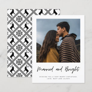 Cartes Pour Fêtes Annuelles Marié Bright Couple Lumineux Plaid Photo