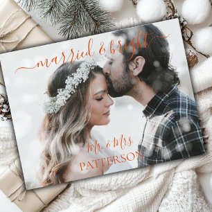 Cartes Pour Fêtes Annuelles Marié et brillant Kundenspezifische Schnee Foto