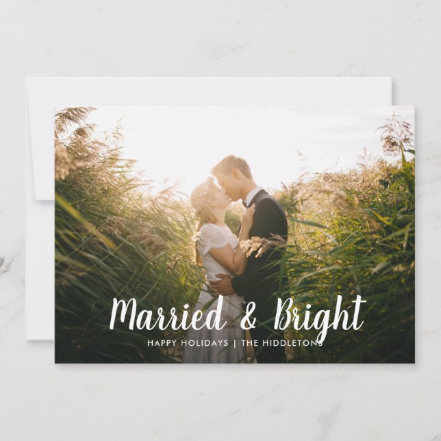 Cartes Pour Fêtes Annuelles Marié Et Clair | Photo de Noël Couple (Devant)