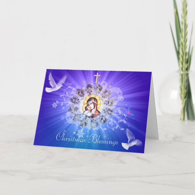 Cartes Pour Fêtes Annuelles Marie et Jésus (Devant)