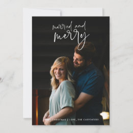 Cartes Pour Fêtes Annuelles Marié et Joyeux couple marié photo Noël