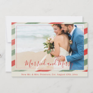Cartes Pour Fêtes Annuelles Marié et Joyeux jeunes mariés photo rouge de Noël