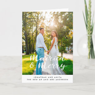 Cartes Pour Fêtes Annuelles Marié et Joyeux mariage manuscrit