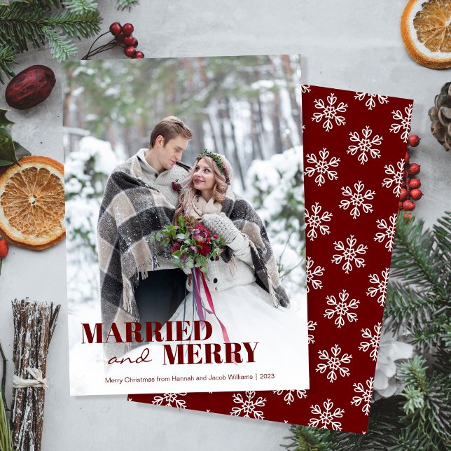 Cartes Pour Fêtes Annuelles Marié et Joyeux Noël (Créateur téléchargé)