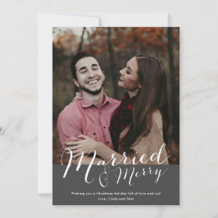 Cartes Pour Fêtes Annuelles Marié & Joyeux photo de Noël